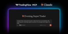 A TradingView MCP 'Evening Super Trader' alert notification for Claude on a dark background.