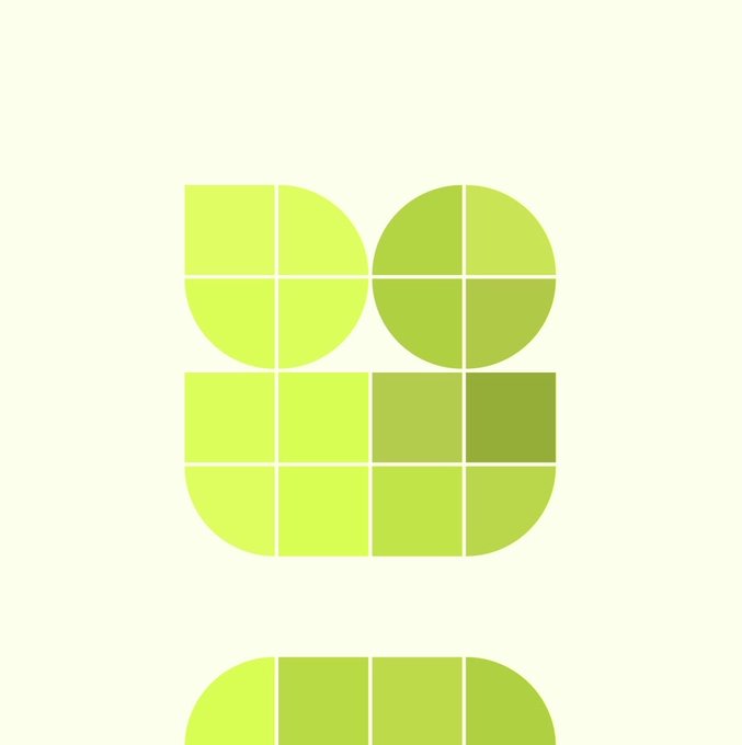 A stylized pixel-art graphic in shades of green featuring abstract geometric shapes, including circles and grid-like blocks, displayed on a cream background—serving as the visual identity for the "Opepenhood" generative NFT collection launch.
