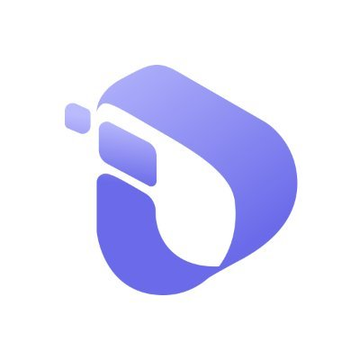A purple gradient logo featuring a stylized "D" design, representing InterLink Labs, accompanies news of the project reaching 10 million Linkers and announcing a reverse auction buyback funded by its own resources.