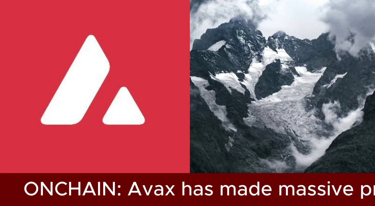 The image features an advertisement for Avalanche cryptocurrency with a mountain backdrop, showcasing its growth potential. The text in the image highlights that Avalanche has made massive progress and is now seeing some of the most bullish growth in the crypto market. The post also mentions Avax's performance on the US markets, which has been weak due to the weak performance of spot $AVAX ETFs.