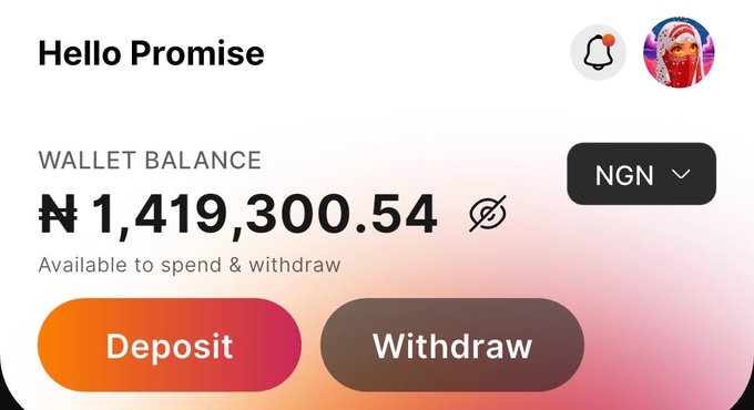 A mobile wallet interface for QUICKCHAIN displays a balance of ₦200,277,457.64 with Deposit and Withdraw buttons. The image showcases the app's crypto-to-naira transaction feature highlighted in the accompanying promotional post.