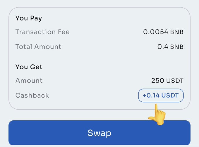 The image shows a screen displaying a transaction fee calculator for a cryptocurrency exchange, with a button labeled "swap" that allows users to swap their currency. The text on the screen indicates that the current time is 10:14 am and there are 500 likes available at this time.