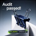 A small dark image showing a phone mount with the text 'Audit passed!' and logos for what appears to be gaming accessories.