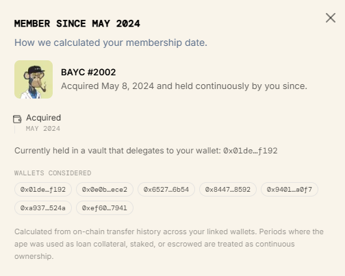 The image shows a screenshot from an eBay-like trading platform that displays some trading information for a user named "BAYC 2002". It also includes a post on Twitter about the same trading activity, which reads: "Traded my minted ape 828 and some other stuff for BAYC 2002 on OpenSea P2P trade tool when it existed. Guess it busted up my continuous hold streak. Not sure if there' s way to include that type of tx but still cool this exists."
