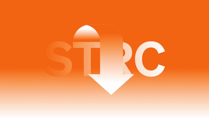 An orange gradient graphic displaying the letters "S" and "RC" partially overlapped by a white downward-pointing arrow.