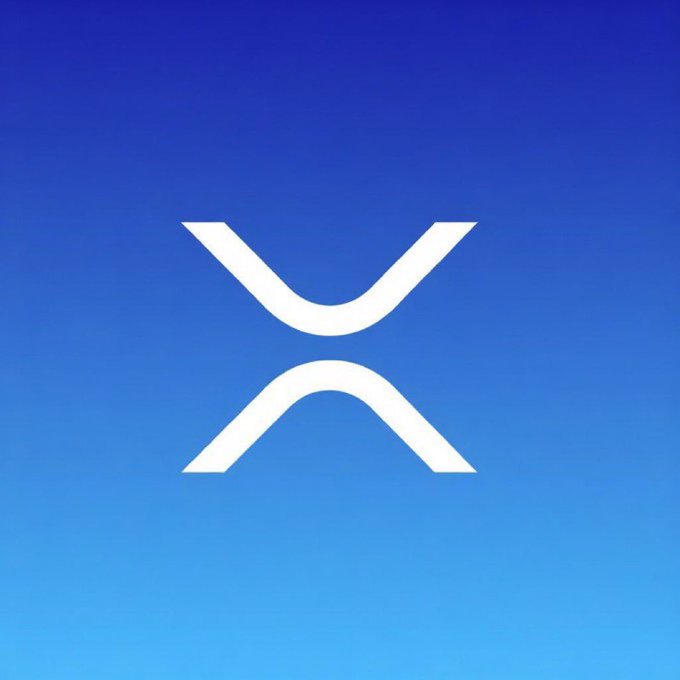 The XRP cryptocurrency logo displayed as a white stylized "X" on a blue gradient background.