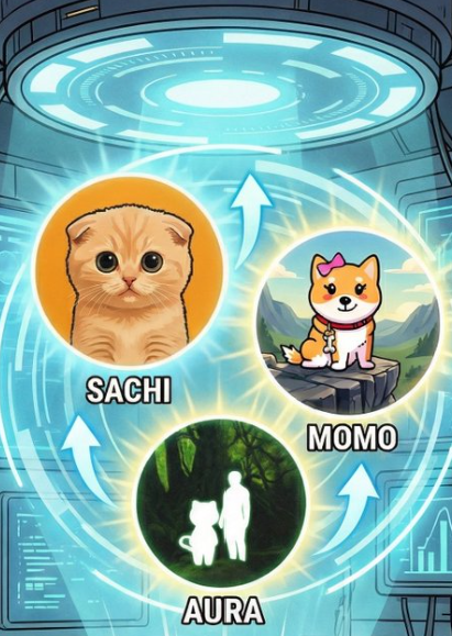The image features three cartoon cat characters, each with a different name and description. The first cat has a brown color and is sitting on top of a rock. The second cat is orange and white and is also sitting on a rock. The third cat is gray and white and is standing in front of the other two cats. The post suggests that there might be more information about these characters, but it does not provide any details or additional context beyond their names.
