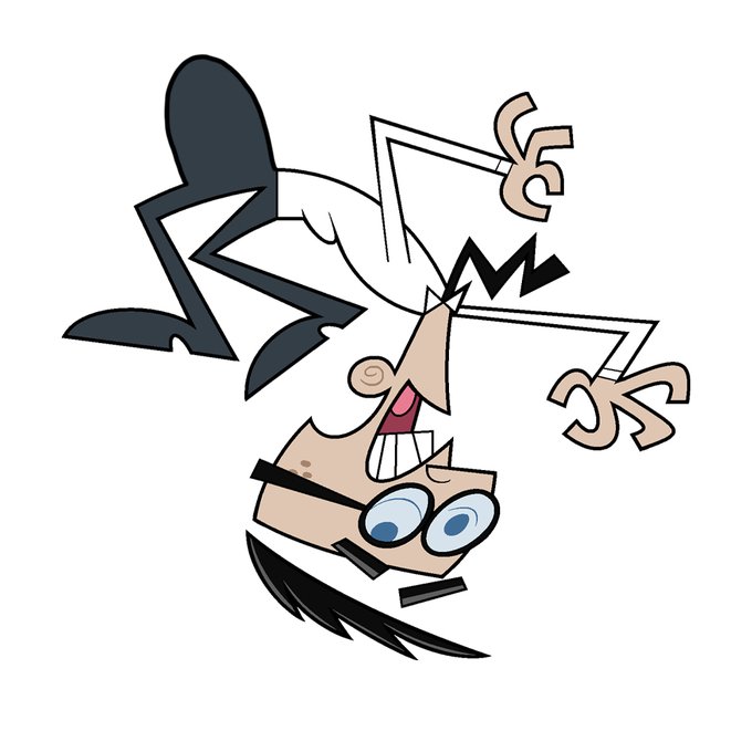 A cartoon character with glasses, black hair, and a wide-open mouth appears to be tumbling or falling upside down with limbs flailing. The accompanying post contains a cryptocurrency contract address (likely for a Solana-based token), which has no apparent connection to this generic cartoon illustration.