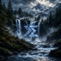 A small image with the watermark 'XCAD' shows a scenic mountain landscape featuring a large waterfall and a stream surrounded by green hills and trees.