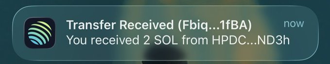 A push notification from Phantom wallet shows a transfer received of 2 SOL from an address starting with "HPDC...ND3h" just moments ago. The image relates to the post by capturing the surprise and excitement of an unexpected crypto airdrop or tip from user @Cryptoze.