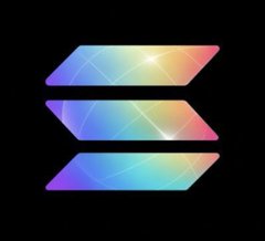 The Solana (SOL) cryptocurrency logo displayed against a black background.