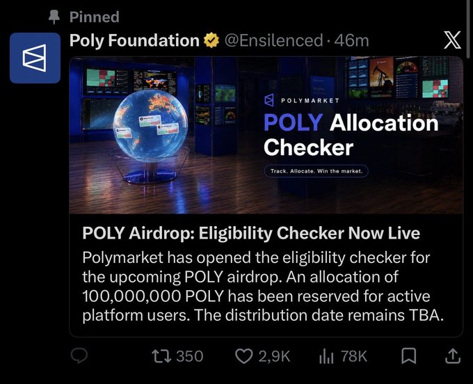The image shows a social media post about an ongoing Polyairdrop scam that involves fake Bitcoin wallets known as Polya Drop checkers. The Twitter post warns users of the scam, emphasizing caution when dealing with the $POLY airdrop checker.