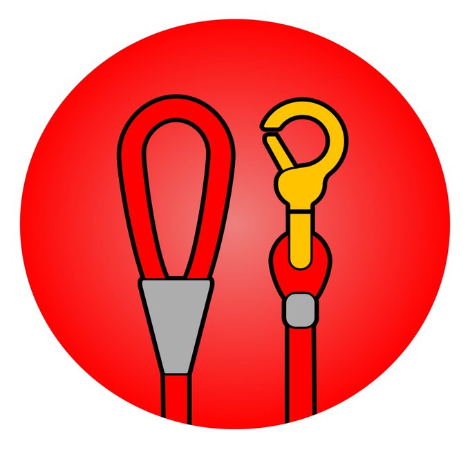 An illustration showing two rope/rigging configurations—one with a closed gray loop and another with a yellow hook attached—set against a red circular background. The image visually represents the concept of "swapping" or "switching" ropes, mirroring the post's mention of a swap site designed to convert LEASH tokens back to their original supply of 107,646.