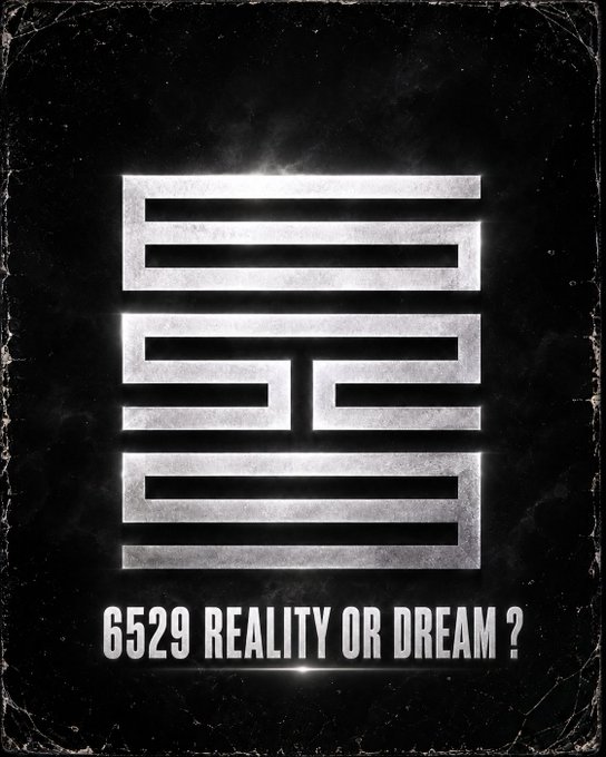 A black textured background features a stylized white geometric logo with text reading '6529 REALITY OR DREAM?'