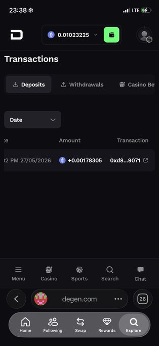The image shows a phone screen with a dark background, displaying information about a recent transaction. The text on the screen reads "Transactions", followed by a list of transactions including one for $0.2M, another for $0.2M, and a third for $0.22M. There is also an option to transfer funds from one account to another. The phone's location settings indicate that it was taken in the United States.