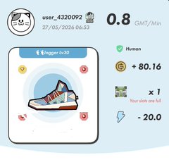 The image features a blue screen with a white border, displaying information about a pair of shoes. The text "user" and "stepn" are visible at the top of the image, while "heal3" and "#stepngo" can be seen in the bottom right corner. The screen also shows a list of items including a cat logo on the left side and a shoe design with a blue background featuring a white border.