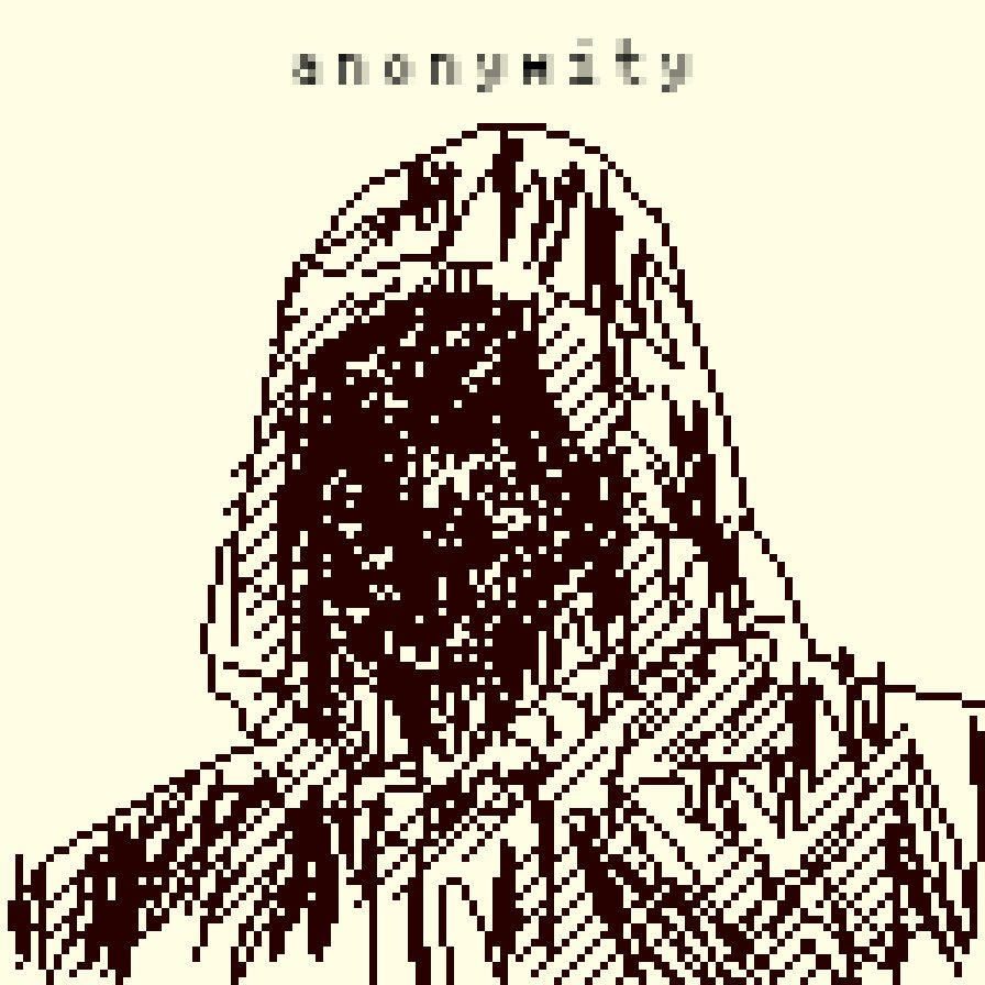 The image features a black and white drawing of a person's face, which appears to be a sketch or cartoon style. The person has a hood pulled over their head, giving them an anonymity look. The text "Anonymity" is written in the top left corner of the image, indicating that it is related to the post about anonymity.
