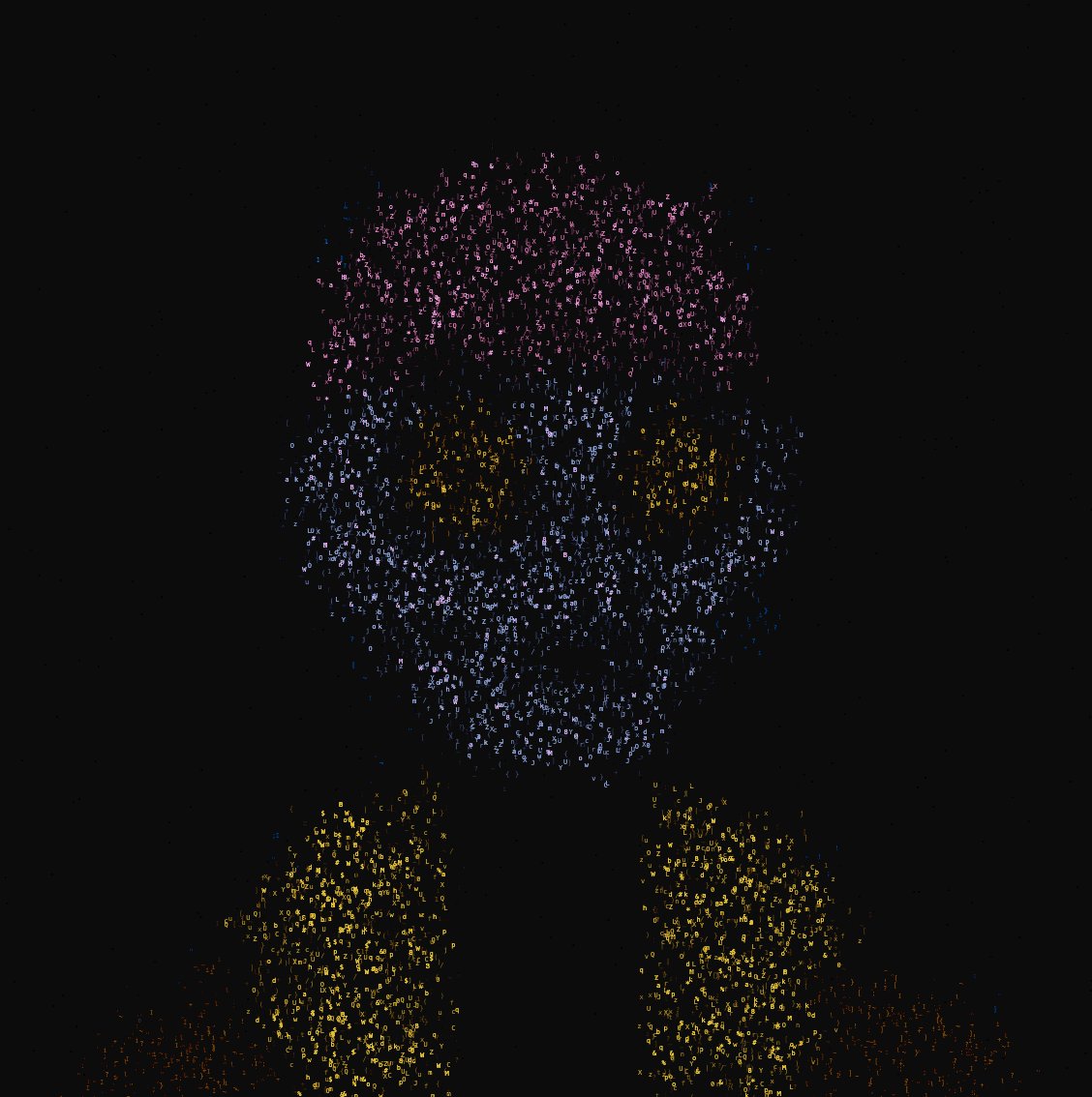 The image features a face made of small, colorful particles against a black background. The face appears to be glowing with light, giving it an ethereal quality. The text "gN Hollow Forms JUNE 26" is present in the image as well. This suggests that the photo was taken during the month of June and might have been captured by someone named @opensea.