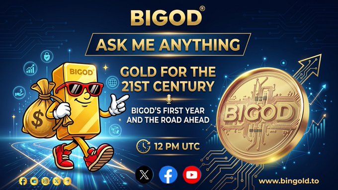 The image features a cartoon gold coin character holding a bag of money. The background shows a blue sky with stars, giving an impression that they are on top of a hill or mountain. There's also some text about the first year of Bitcoin ICOs and how much was spent in those years. The main focus is on the gold coins from the Bitcoin project.