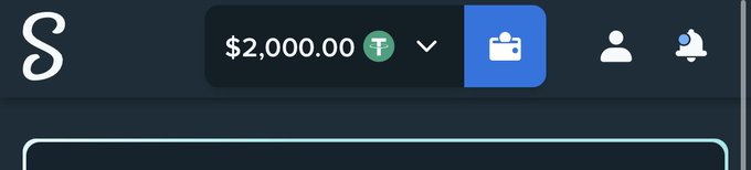 The image shows a crypto wallet interface displaying a balance of $2,000.00 worth of Tether (USDT), along with navigation icons for wallet, profile, and notifications. This relates to the post by demonstrating a wallet with significant funds, used as "proof" to lend credibility to the giveaway claim requesting users to share their Solana addresses.