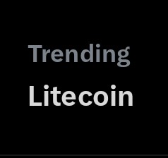 The image features a black background with white text that reads "Trending Litecoin". This suggests that there might be some sort of discussion or trend related to Litecoin, possibly involving its popularity or value among users. The contrast between the black background and white text makes it easy for viewers to read and understand the message being conveyed in the image.
