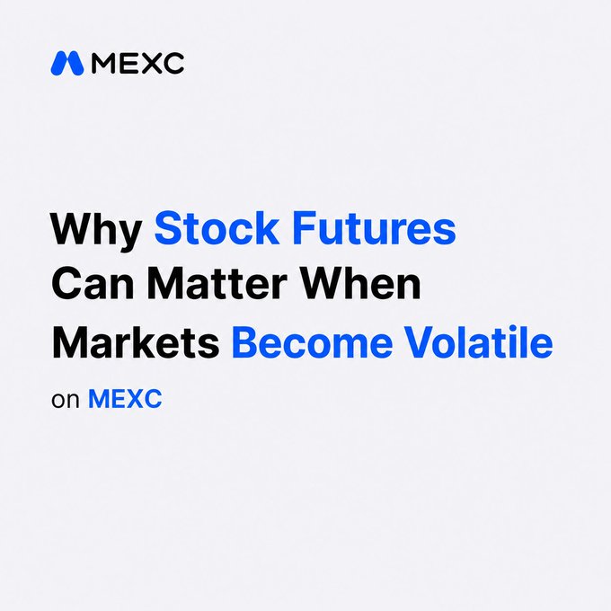 A promotional graphic for MEXC cryptocurrency exchange reading 'Why Stock Futures Can Matter When Markets Become Volatile on MEXC'.