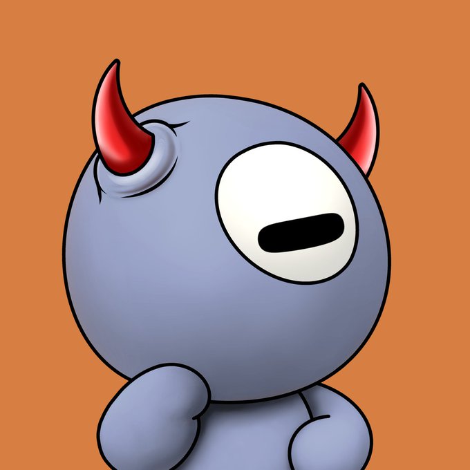 A round, gray cartoon character with wide pupil, devil horns, and a matte finish is featured against an orange background, matching the description of Quantum #1399 NFT minted to wallet 0x1744…79aC, with backing of 22 SPY (~$16,862) and the next draw in 58 minutes.