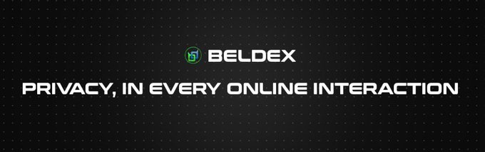 A black banner with a logo and the text 'BELDEX' above the slogan 'PRIVACY, IN EVERY ONLINE INTERACTION'.