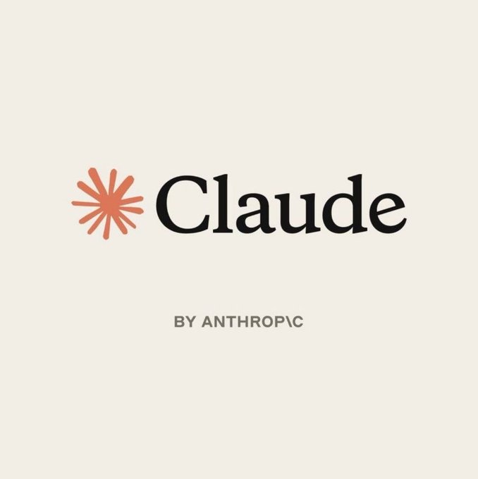 The image displays the "Claude by Anthropic" logo, featuring an orange starburst icon next to the word "Claude" in black serif font on a cream background. This represents Anthropic's AI model that NEAR Protocol has integrated into its NEAR AI Cloud, highlighting the new Claude Sonnet 5.5 partnership mentioned in the post.