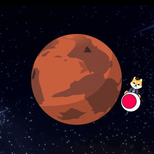 The image features a cartoon cat sitting on top of a red planet with a white dot in the center. The caption below the image reads "I Bought A Billion $ELON @DogelonMars Today Because The OG Of Memes @elonmusk Is Taking @SpaceX Public Tomorrow Morning! Trust Me Bro, The Math Is Mathin!".
