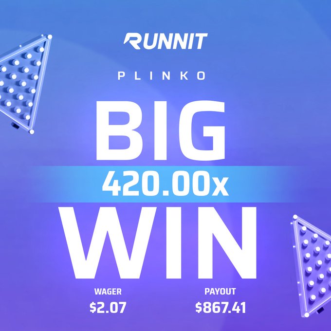 The image features an advertisement for Plinko Big Win. The background of the image is blue with white text that says "Big Win". Below this, there are two lines of text that say "Wager" and "Payout", indicating a game where players can win big by placing wagers on the games they play. The post also includes an image of a triangle with a number 2.07 in the bottom left corner and another number 2.07 in the top right corner, which is likely to be the amount of money that players have won from Plinko Big Win.