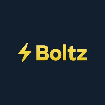 The image shows the Boltz logo, featuring a yellow lightning bolt icon next to the word "Boltz" in bold yellow text on a dark navy background. The logo represents Boltz, the Bitcoin swap protocol that has paused its service due to a surge in AI-assisted hacking attempts.