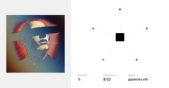 Diagram showing a stylized portrait image on the left with a red rectangular overlay, connected by lines to a central black square on the right, with numbered reference points below.