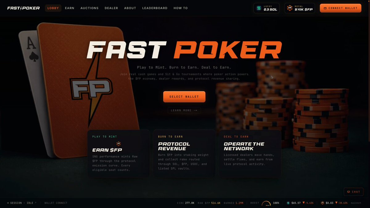 The image features a website for Fast Poker, which appears to be an online poker game. The website has a black background with white text that reads "Fast Poker" at the top of the page. Below this, there are three different sections on the site, each providing information about the game and its rules. These sections include details about how to play, the rules for the game, and tips on how to win. The website also includes a section with images of poker chips and a stack of chips, which further emphasizes the nature of the game being played.