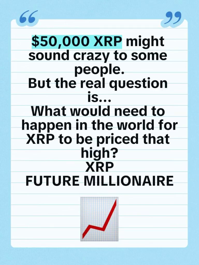 The image features a blue paper with white text that reads "XRP IS GONNA SURGE TO A NEW ALL TIME HIGH ONCE LIQUIDITY STARTS fIOWING BACK TO THE MARKET... BUY THE DIP AND MAKE SURE NOT TO HOLD ON AN EXCHANGES THEY'RE NOT SAFE FOR CRYPTO HOLDERS". The text is written in a white font and is placed on a blue background.