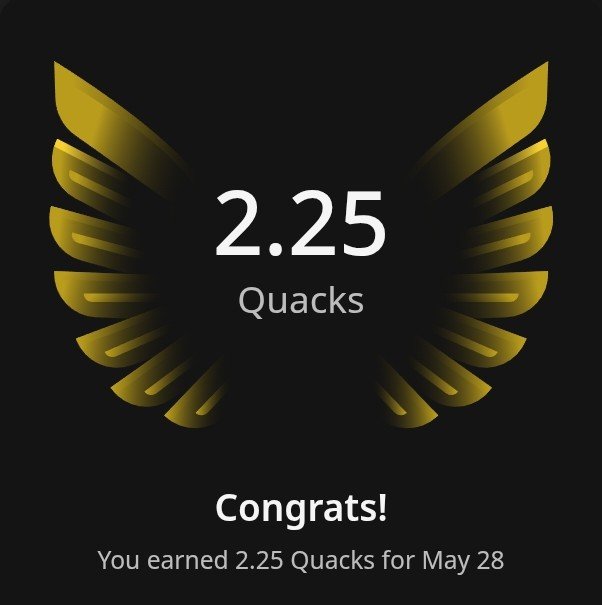 The image shows a gold-colored logo for @wallchain that has been approved by 2.25 Quacks. This means that 2.25 Quacks have been accepted into the platform, and they are now part of the community. The post also mentions that you've earned 2.25 Quacks as well.