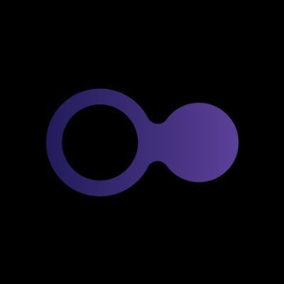 Polygon (MATIC) logo displayed as a purple gradient symbol consisting of an open ring on the left connected to a solid filled circle on the right, on a black background.