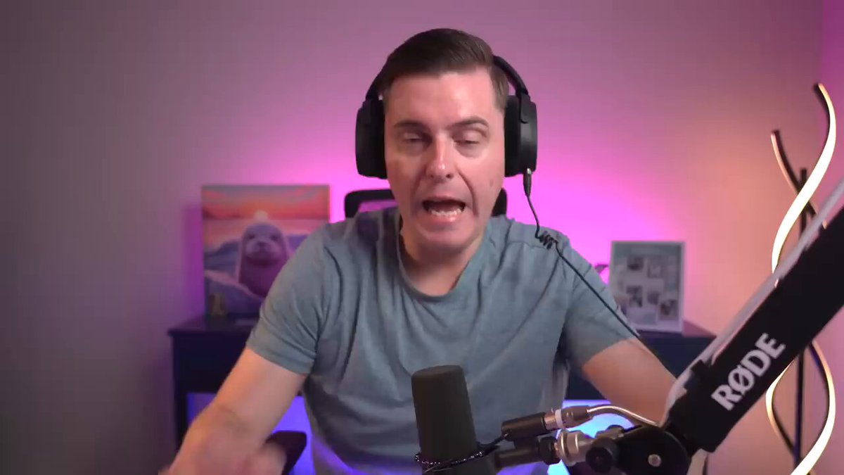 The image shows a man wearing headphones sitting at a desk with a microphone, possibly participating in an online radio show or podcast. The caption reads "Stellar CEO says tokenization isn' waiting for the CLARITY Act @DenelleDixon says regulation would help the industry, but adoption is already moving forward as institutions continue building on blockchain infrastructure". This suggests that the man might be discussing the impact of regulatory measures on the cryptocurrency and blockchain industries.