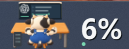 A small dark interface element showing a character icon, the text '6%', and a notification badge with the number '9'.