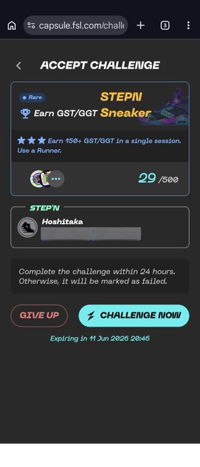 The image shows a phone screen with an acceptance challenge displayed, which appears to be a game or competition. The challenge has been completed by a user named "Stephanie" who has earned points for their performance. Stephanie's name can also be seen in the text box on the right side of the screen.