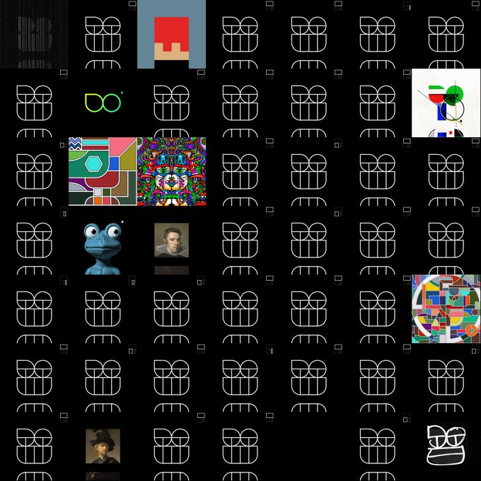 The image shows a black background with white lines representing faces of people. The text "Opepen Day 1,239 New Nodes: +6 (3,483) Transfers: 20" is present, which indicates that there are 2324 new nodes created on this day and the transfer count is 20.