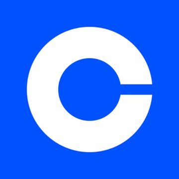 The image displays a stylized white "C" logo on a blue background, the branding for Coinbase, the cryptocurrency exchange mentioned in the breaking news about ending DAI stablecoin support on Avalanche, Arbitrum, and Optimism networks.
