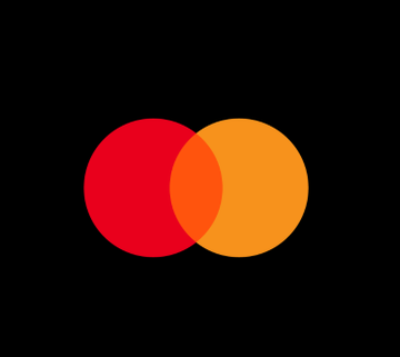 The image displays the Mastercard logo—two overlapping red and orange circles forming its iconic interlocking symbol on a black background—representing the company's brand as it announces the completed acquisition of stablecoin infrastructure firm BVNK.