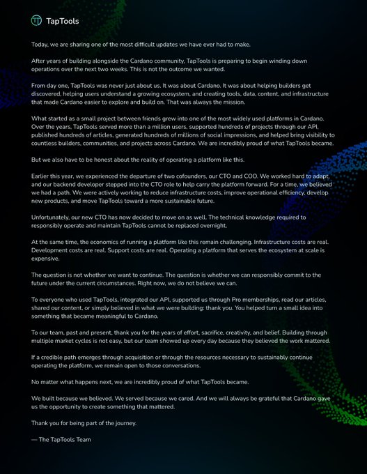 The image shows a text document with a black background that reads "The Elephant in the Room" followed by a list of questions about funding for projects like Cardano, which are related to the post's title. The text also mentions the need for more funding for innovation and the challenges faced by the ecosystem supporting these projects.