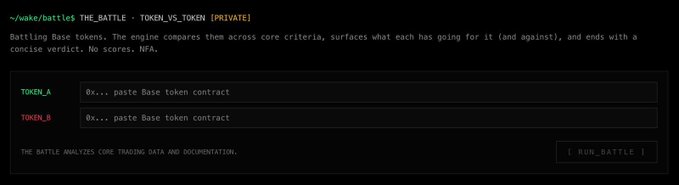 The image depicts a screenshot from a website that displays a menu with several options, including "Battle", "The Battle", and "Battle". It also contains text providing information about the site's features, such as "our 7th feature ships Wednesday.", "More intelligence, more infrastructure, more edge.", "We won't stop until the value we add to your @base trading experience is undeniable", and "Focus on what is in the image and how it relates to the post".