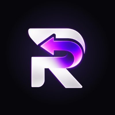 A glossy stylized “R” logo on a black background, featuring a vivid purple-to-pink left-pointing arrow integrated into the letter. It relates to the accompanying RebateLaunch post about rewarding token holders through purchase bonuses and escalating holding multipliers from 1x to 1.5x to 2x.