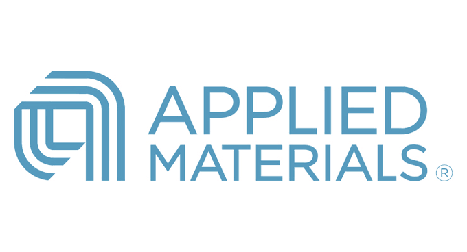The image displays the Applied Materials logo, featuring a stylized blue emblem alongside the text "APPLIED MATERIALS®." This relates to the post, which announces that Binance will support dividend distributions for Applied Materials (ticker: AMAT) and Microsoft via the tokenized bStocks AMATB and MSFTB.