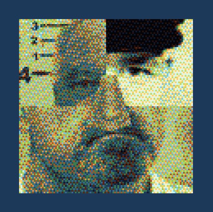 A heavily pixelated image showing numbers 1-4 in the upper left corner over a colorful, blocky background.