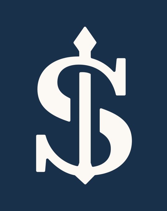 Stylized white monogram logo on a dark navy background featuring intertwined 'S' and 'D' letters with a vertical line and diamond-shaped top.