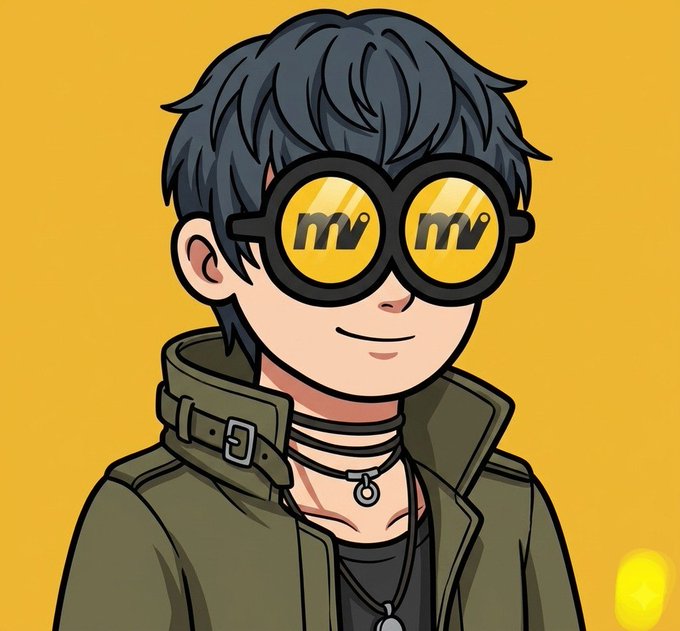 The image features a cartoon character wearing glasses, a jacket, and a necklace with a pendant. The character has a serious expression as they look directly at the camera. The background of the image is yellow, which contrasts with the character's attire and adds visual interest to the scene. The caption below the image reads: "A lot of people love to critique projects from the outside looking in, without ever actually contributing. Meanwhile, @moovexyz has just quietly kept building and taking care of their community. It just goes to show that consistency really does pay off".
